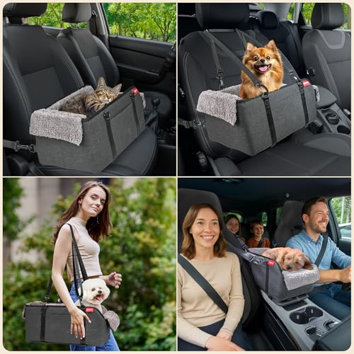Center Console Dog Car Seat for Small Pets to 11lbs