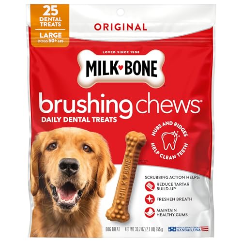 Brushing Chews Large Daily Dental Dog Treats (25 Count (Pack of 1))