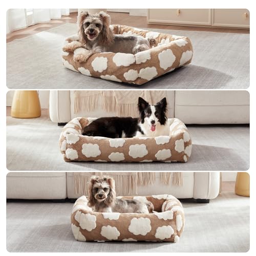 XL Dog Beds Large Sized Dog (Cozy Clouds Brown / XL (42"x36"x9"))