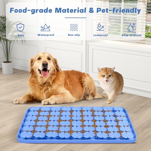 Silicone Snuffle Mat for Dogs 23.6"x 15.7" Large Slow Feeder Mat (Blue:23.6"x15.7")