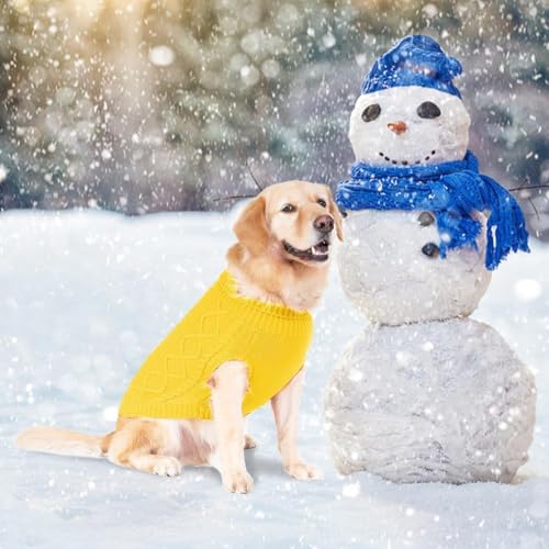 Dog Sweater for Medium Large Dogs (Yellow / Medium/Large)