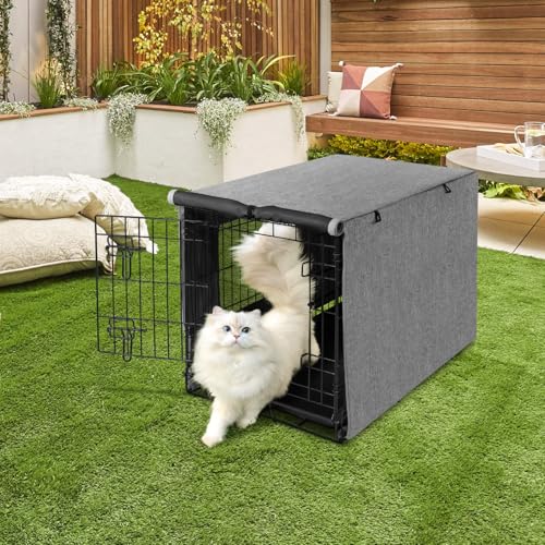 Dog Crate Cover (Grey (with window) / 42 Inch)