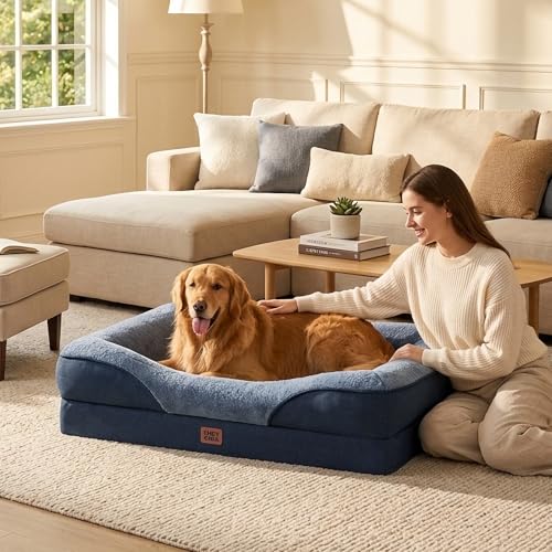 Orthopedic Dog Bed for Large Dog (Navy / 41x27x7.5)
