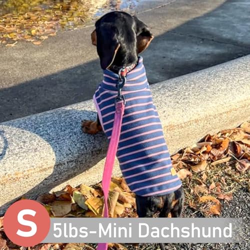 2Pack Dog Sweater for Small Dogs Soft Pet Coats Fleece Sweatshirt (Small (4-7lbs) / 1# Stripe+Purple)