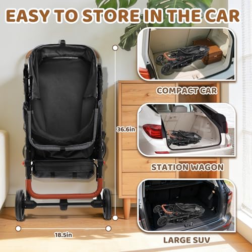 Dog Stroller for Small Pets (Black)
