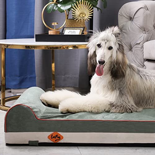 Orthopedic Dog Beds for Large Dogs (46 x 28 x 8 in (Pack of 1) / Dark Green)