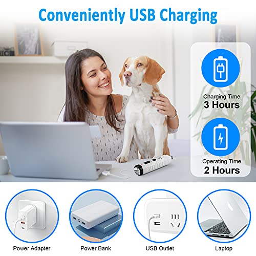 Dog Nail Grinder with 2 LED Light for Large Medium Small Dogs (White)