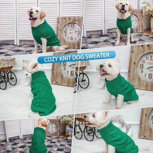 Turtleneck Dog Sweater (Small / Green)