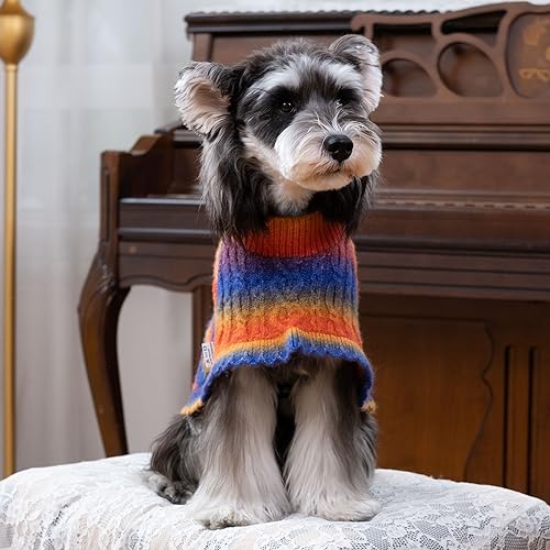 Rainbow Mohair Dog Sweater Cloak (X-Large(Back Length 16") / Rainbow 2)