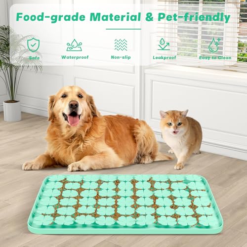 Silicone Snuffle Mat for Dogs 23.6"x 15.7" Large Slow Feeder Mat (Green:23.6"x15.7")