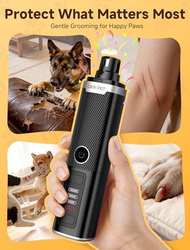 Dog Nail Grinder Whisper Quiet & Safe for Sensitive Dogs and Cats (Black)