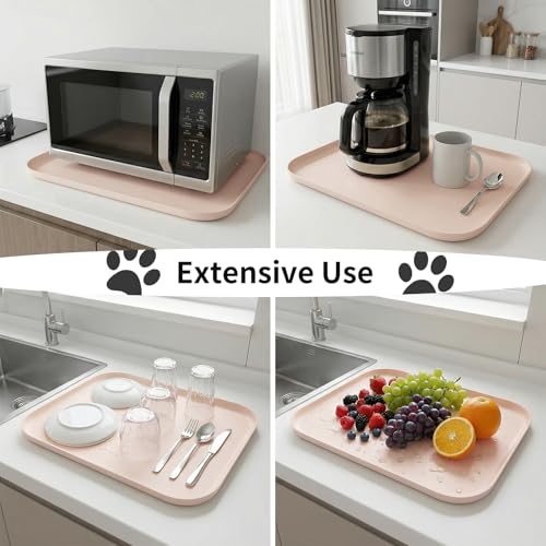 Non Slip Silicone Dog Food Mat for Food and Water (45 x 30 cm / Beige)