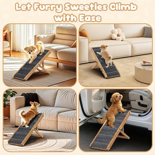 Dog Ramp for Couch Foldable (Walnut / 32")