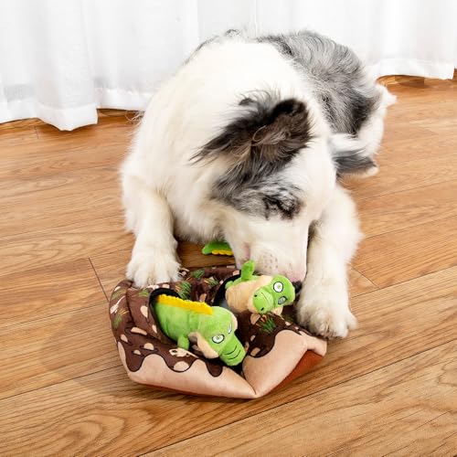 Squeaky Hide and Seek Dog Toys for Small and Medium (Crocodile)