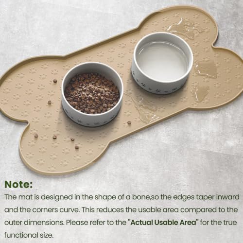 Dog Food Mat Anti (19.4" x 9.8"-2PCS / Khaki)