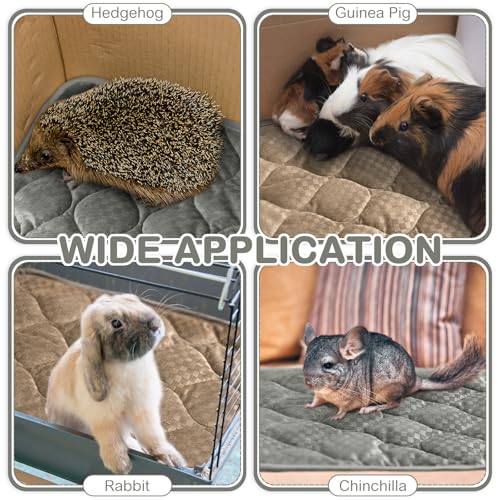 4 Pack Self Warming Cat Mat Self Heating Cat Pad Warm Thermal Pet Bed Washable Dog Crate Pad Body Heat Dog Bed Mat Blanket Non Slip Bottom for Outdoor Indoor Pets (16 x 20 Inch / Grey,Camel)