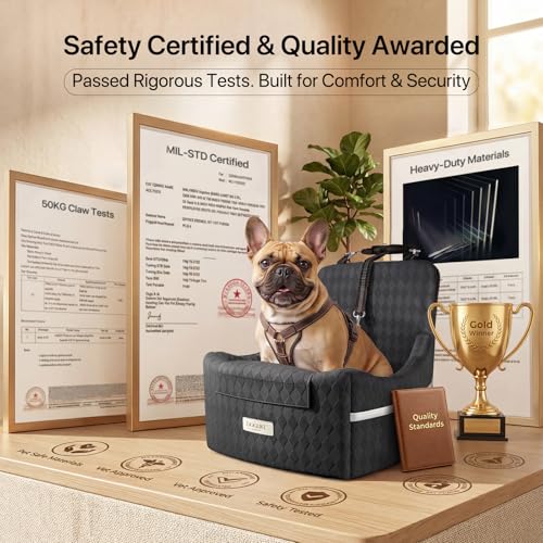 Elevated Dog Car Seat Booster for Small (Black)