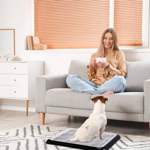 2 Pcs Dog Pee Pad Holder Potty Tray Portable Dog Litter Box Toilet Training for Small Medium Large Pet Puppy Indoor Outdoor