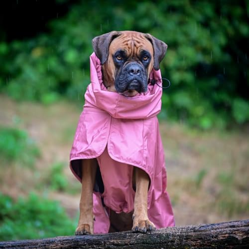Dog Raincoat Waterproof Rain Jacket w (Sea Pink / Large)