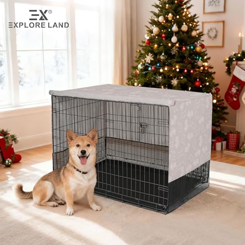Breathable Dog Crate Cover (24"L x 18"W x 20"H / Dog Print)