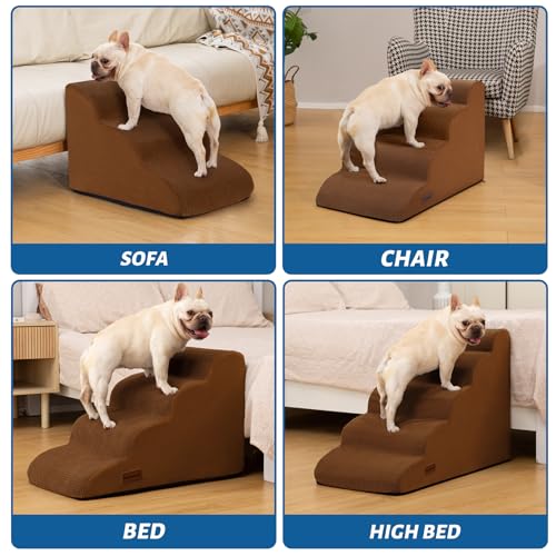 Dog Stairs for High Bed (Brown / Standard 5-Step 22.2"H)