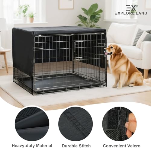 Breathable Dog Crate Cover (42"L x 28"W x 31"H / Black)
