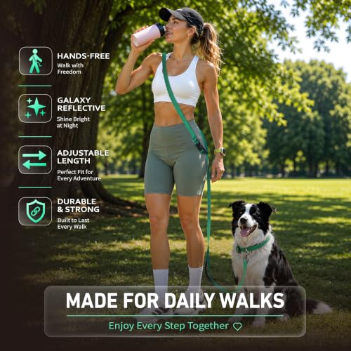 Hands Free Dog Leash (6–9.5 ft / Green)