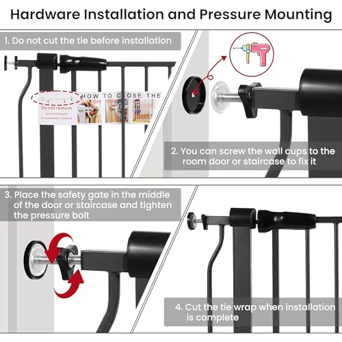Easy Walk Thru Baby Safety Gate (36-inch Tall, Graphite)