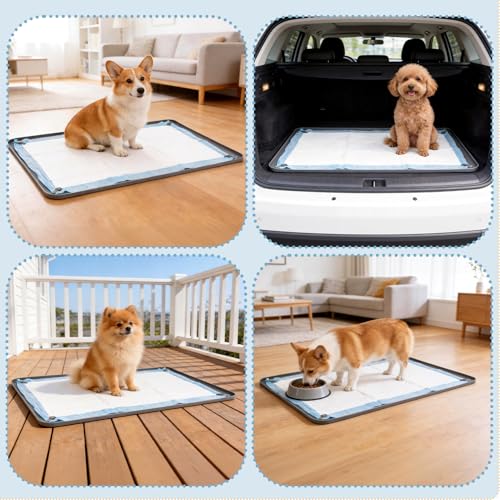 Silicone Puppy Pad Holder Tray with Clips (36"L x 25"W)