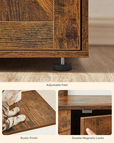 Cat Tree with Litter Box Enclosure (Rustic Brown)