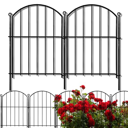 Decorative Garden Fence 17in x10ft (Black / 17 in(H))