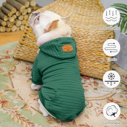Dog Hoodies Sweater for Large Dogs (Dark Green / 3XL (Back: 30",Chest: 37", Neck: 27"))