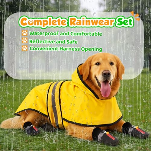 Waterproof Dog Raincoat Shoes 10 (Single Side / 10-22lbs)