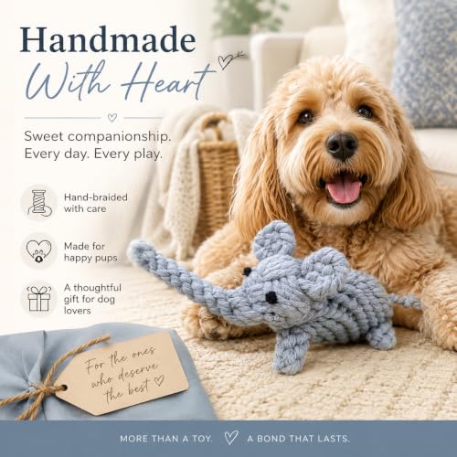 Dog Rope Toy Puppy Teething Chew Toy (Grey Elephant)