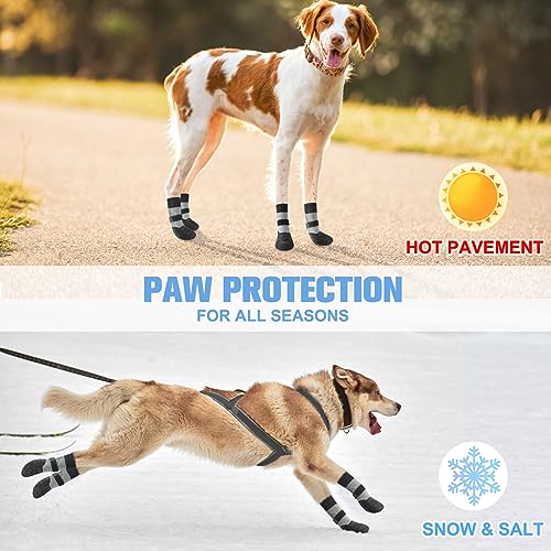 Dog Socks to Prevent Licking Paws for Hot (Reflective Black / S(Pack of 4))