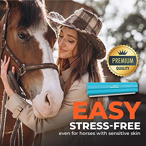 8 Inch Deshedding Brush for Dogs & Horses (Turquoise)