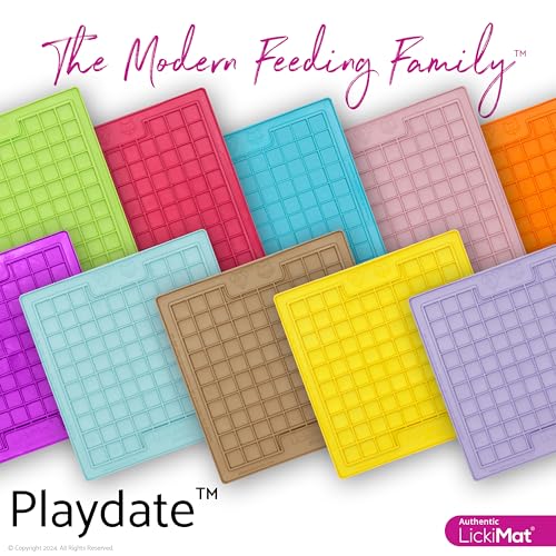 Classic Playdate Slow Feeder for Dogs Lick Mat Boredom Anxiety Reducer Perfect for Food Treats Yogurt Liquid Food Peanut Butter Fun Alternative to a Slow Feed Dog Bowl (Pink)