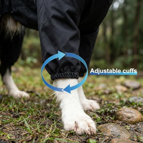 Dog Raincoat for Medium Large Dogs (Black for Girl / XX-Large)