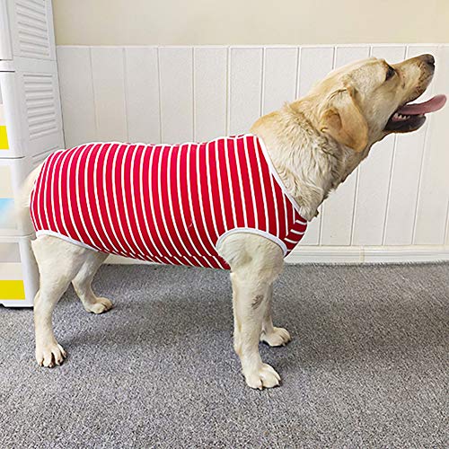 Dog’s Recovery Suit Post Surgery Shirt for Female Male Dog (3xl / red white stripe)