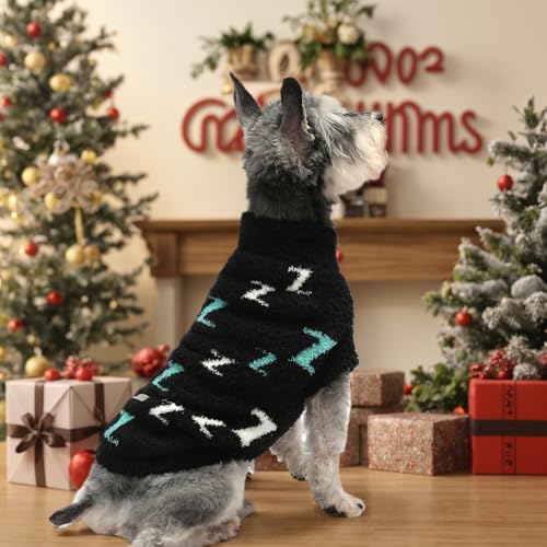 Dog Sweaters for Small Dogs Boy Girl Puppy Pullover Sweater Cold Weather Cable Knitwear Thick Warm Outfits for Chihuahua Bulldog Dachshund Pug Yorkie (black / X-Small)