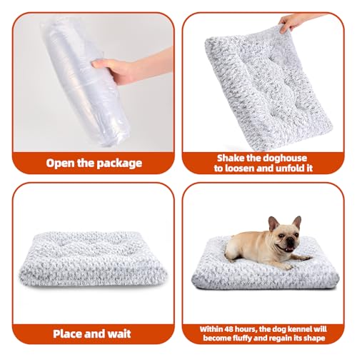 Dog Bed Large Size (Light Grey / 35"L x 23"W x 4"Th)