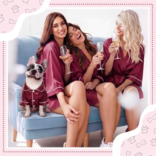 Dog Silk Pajamas Shirt Puppy Satin Pjs for Small Dog (M / Burgundy)