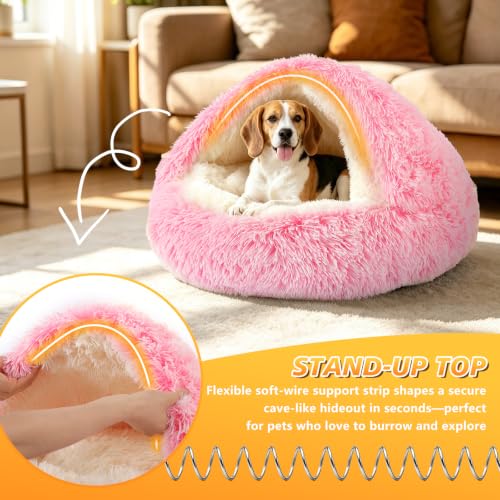 Hooded Donut Bed (Gradient Pink / X-Small 15.7'')