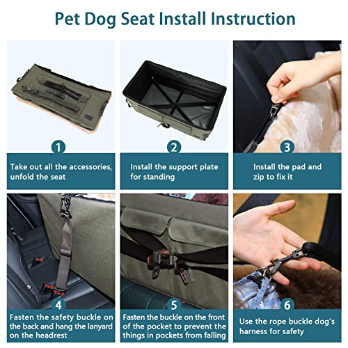 Dog Booster Seat For 2 Small Dogs or Medium Dog up to 45 lb (Large / Dark Brown)