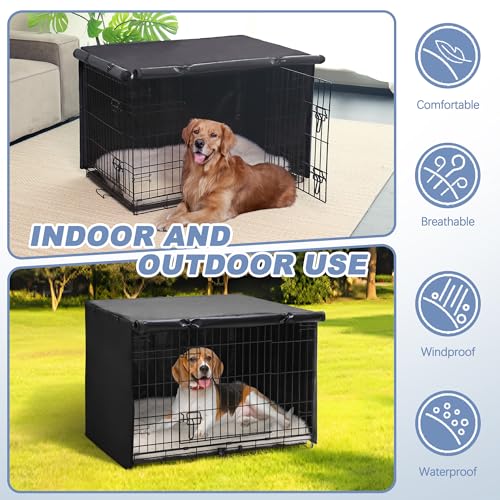 Dog Crate Cover (42.0"L x 28.3"W x 30.3"H / Black)