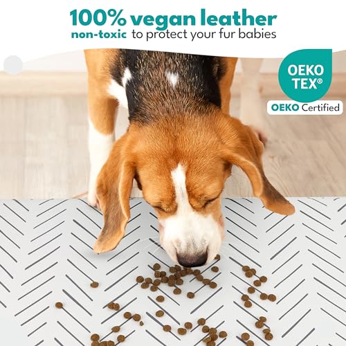 Dog Mat for Food and Water (12"L x 18"W / Mud Cloth)