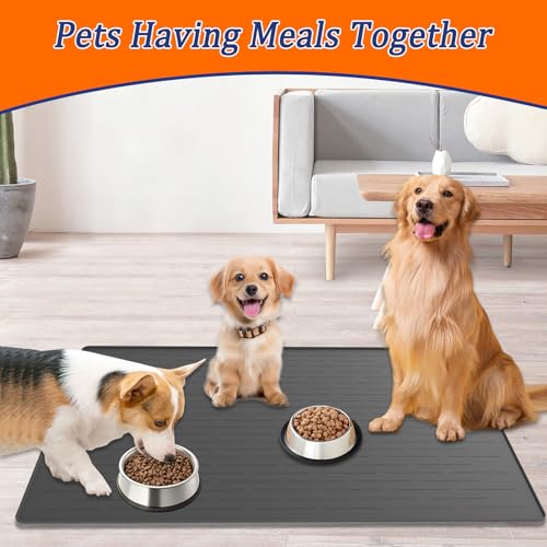 31.8"x23.8" Extra Large Pet Food Mat (Light Gray / 31.8"L x 23.8"W)