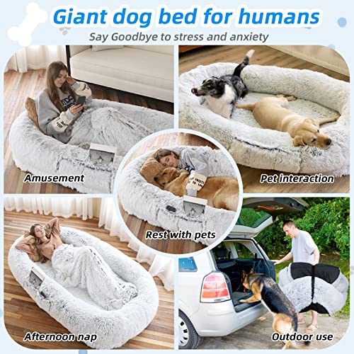 Human Dog Bed for Adult (71.0"L x 45.0"W x 12.0"Th / Grey)