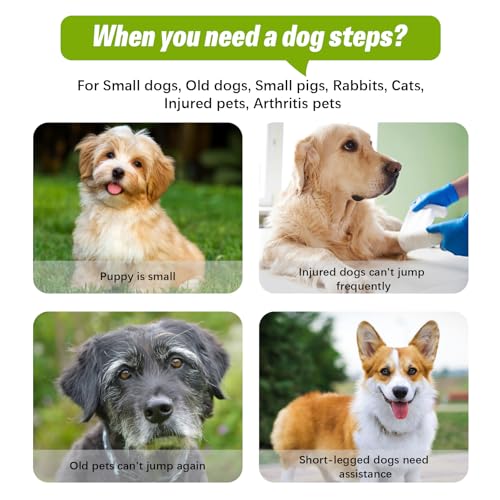 Dog Stairs for Small Dogs for Beds Up to 25" (Grey 22.8" H)