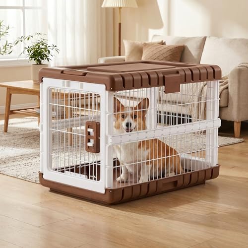 28" L Collapsible Dog Crate for Dogs (Woodgrain / 27.95 x 18.9 x 21.65 in)